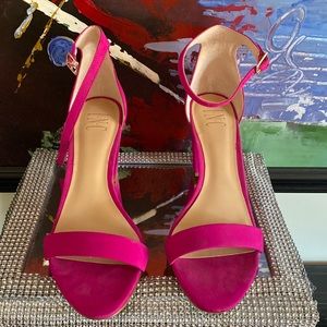 INC Pink Suede Sandal Size 10 3 1/2 inch  heels Don’t have box